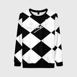 Свитшот женский Алиса шахматная клетка, цвет: 3D-черный