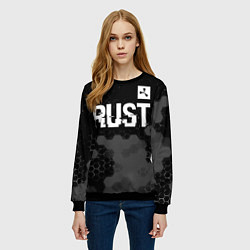 Свитшот женский Rust glitch на темном фоне посередине, цвет: 3D-черный — фото 2