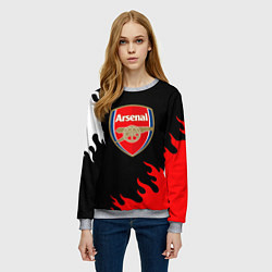 Свитшот женский Arsenal fc flame, цвет: 3D-меланж — фото 2