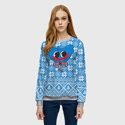 Свитшот женский Huggy Wuggy christmas sweater, цвет: 3D-меланж — фото 2