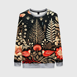 Женский свитшот Елочные узоры нового года