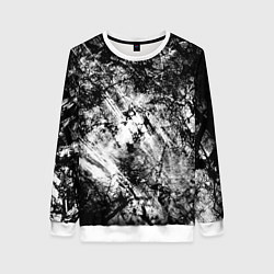 Свитшот женский Зимний лес узоры, цвет: 3D-белый