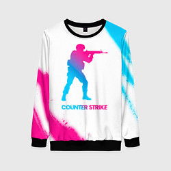 Свитшот женский Counter Strike neon gradient style, цвет: 3D-черный