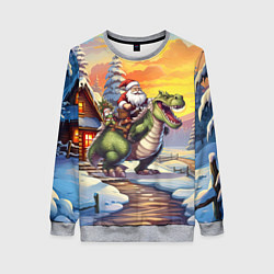 Женский свитшот Санта едет на драконе