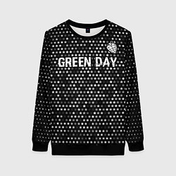 Женский свитшот Green Day glitch на темном фоне посередине