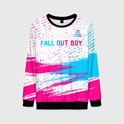 Женский свитшот Fall Out Boy neon gradient style посередине