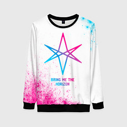 Свитшот женский Bring Me the Horizon neon gradient style, цвет: 3D-черный