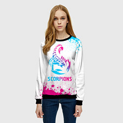 Свитшот женский Scorpions neon gradient style, цвет: 3D-черный — фото 2