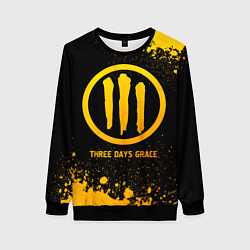 Свитшот женский Three Days Grace - gold gradient, цвет: 3D-черный