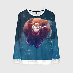 Женский свитшот Летящий Санта