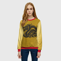 Свитшот женский Дракон на золоте, цвет: 3D-красный — фото 2