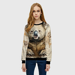 Свитшот женский Коала в стиле диаграмм Давинчи, цвет: 3D-черный — фото 2