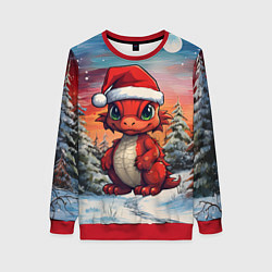 Свитшот женский Маленький красный дракон, цвет: 3D-красный