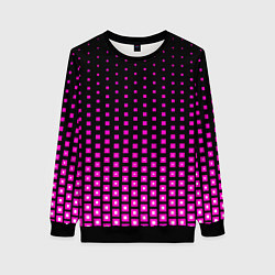 Свитшот женский Розовые квадраты, цвет: 3D-черный