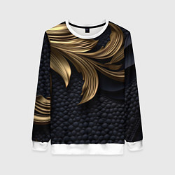 Свитшот женский Золотые узоры в виде листьев, цвет: 3D-белый