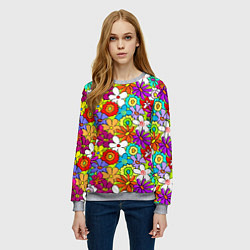 Свитшот женский Floral multicolour, цвет: 3D-меланж — фото 2