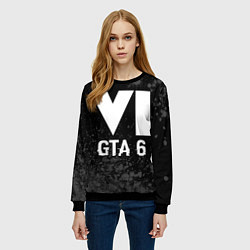 Свитшот женский GTA 6 glitch на темном фоне, цвет: 3D-черный — фото 2