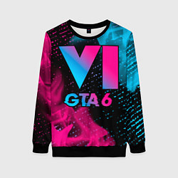Свитшот женский GTA 6 - neon gradient, цвет: 3D-черный