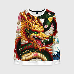 Женский свитшот Морда японского дракона - ирезуми