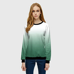 Свитшот женский Туманный градиент бело-зелёный, цвет: 3D-черный — фото 2