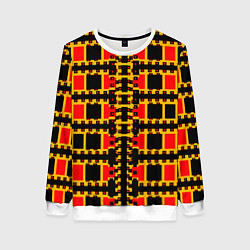 Свитшот женский Королевские квадраты, цвет: 3D-белый