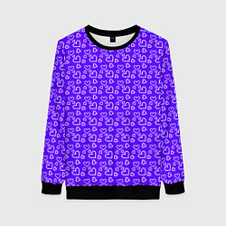 Женский свитшот Паттерн маленькие сердечки фиолетовый