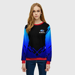 Свитшот женский Subaru geomery, цвет: 3D-красный — фото 2