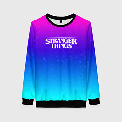 Свитшот женский Stranger Things gradient colors, цвет: 3D-черный