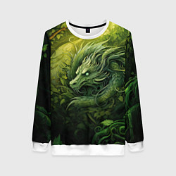 Свитшот женский Зеленый лесной дракон 2024, цвет: 3D-белый