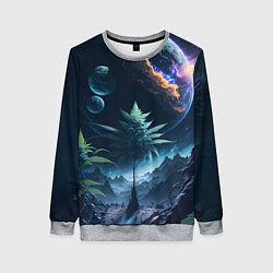 Свитшот женский Вид на землю с другой планеты, цвет: 3D-меланж