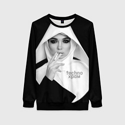 Женский свитшот Techno храм роковая монашка