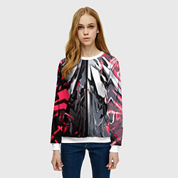 Свитшот женский Адский доспех красный, цвет: 3D-белый — фото 2