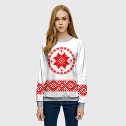 Свитшот женский Вышиванка с обережной символикой, цвет: 3D-меланж — фото 2