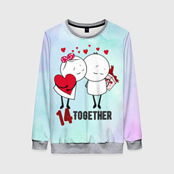 Женский свитшот Мальчик и девочка с подарками