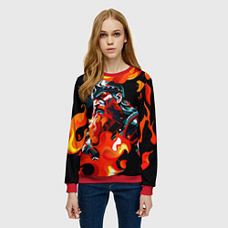 Свитшот женский Викинг в огне, цвет: 3D-красный — фото 2