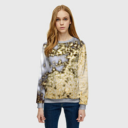 Свитшот женский Магический серо-золотой, цвет: 3D-меланж — фото 2
