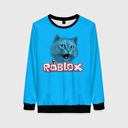 Свитшот женский Roblox синий кот, цвет: 3D-черный