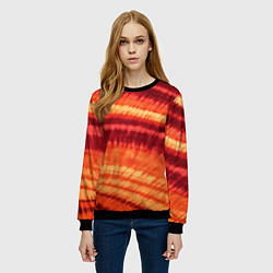 Свитшот женский Тай-дай разводы, цвет: 3D-черный — фото 2