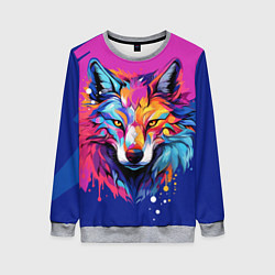 Женский свитшот Волк в стиле поп-арт