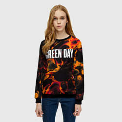 Свитшот женский Green Day red lava, цвет: 3D-черный — фото 2