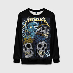 Свитшот женский Metallica - skulls, цвет: 3D-черный