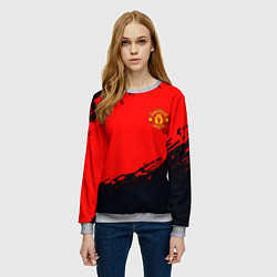 Свитшот женский Manchester United colors sport, цвет: 3D-меланж — фото 2