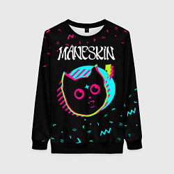 Свитшот женский Maneskin - rock star cat, цвет: 3D-черный
