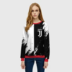 Свитшот женский Juventus краски чёрнобелые, цвет: 3D-красный — фото 2