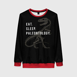 Женский свитшот Eat sleep paleontology