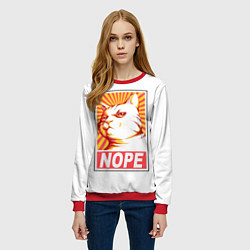 Свитшот женский Nope - cat, цвет: 3D-красный — фото 2