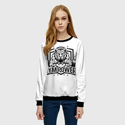 Свитшот женский Сила тренажерки, цвет: 3D-черный — фото 2