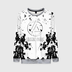 Свитшот женский Linkin park краски лого чёрно белый, цвет: 3D-меланж