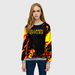 Свитшот женский Linkin park огненный стиль, цвет: 3D-меланж — фото 2