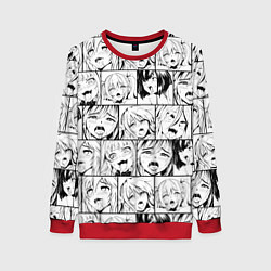 Свитшот женский Ahegao pattern, цвет: 3D-красный